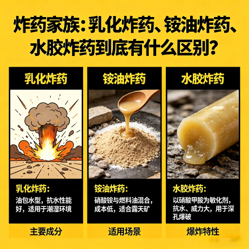 柳州炸药家族：乳化炸药、铵油炸药、水胶炸药到底有什么区别？